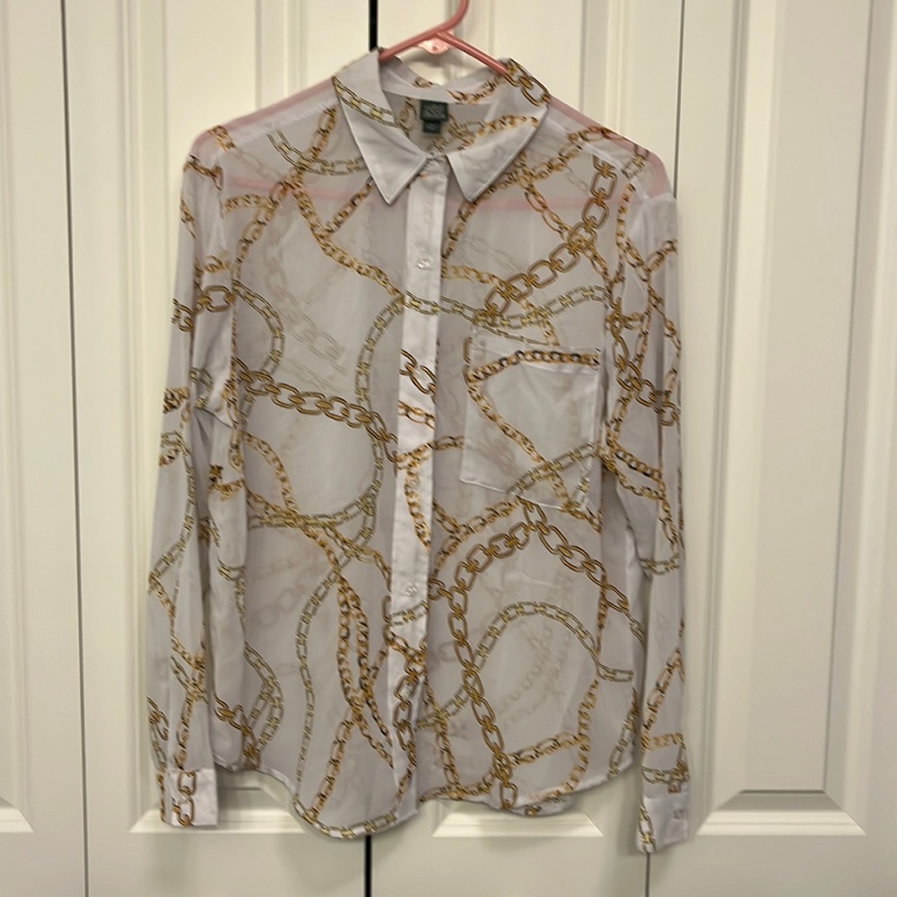Free country sheer blouse. Chain pattern size medium